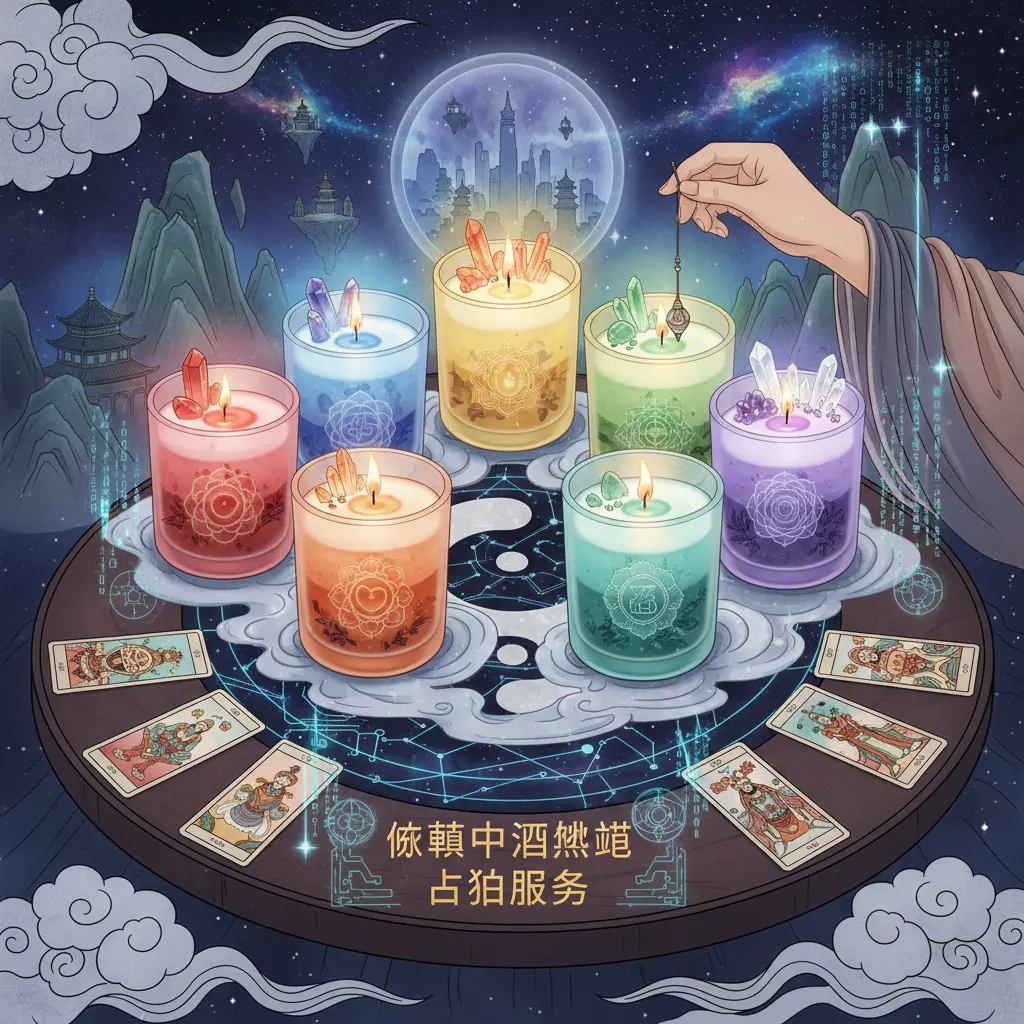 占卜服務 - 脈輪水晶蠟燭