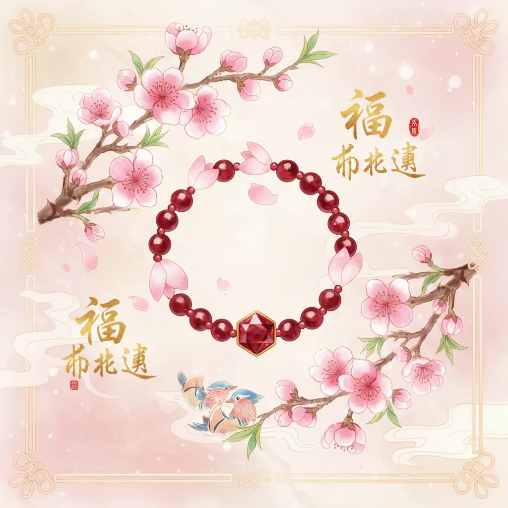 桃花運 - 石榴石手鍊