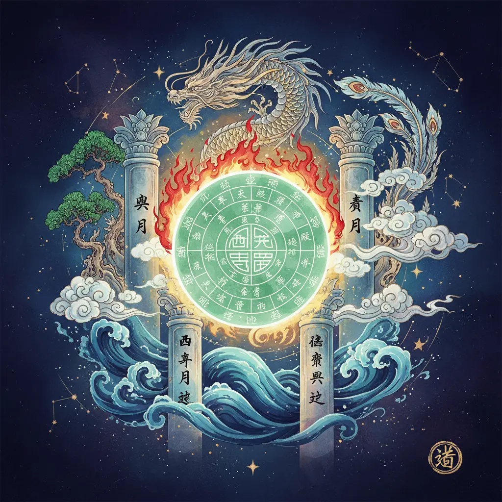 命盤五行分佈 - 四柱八字