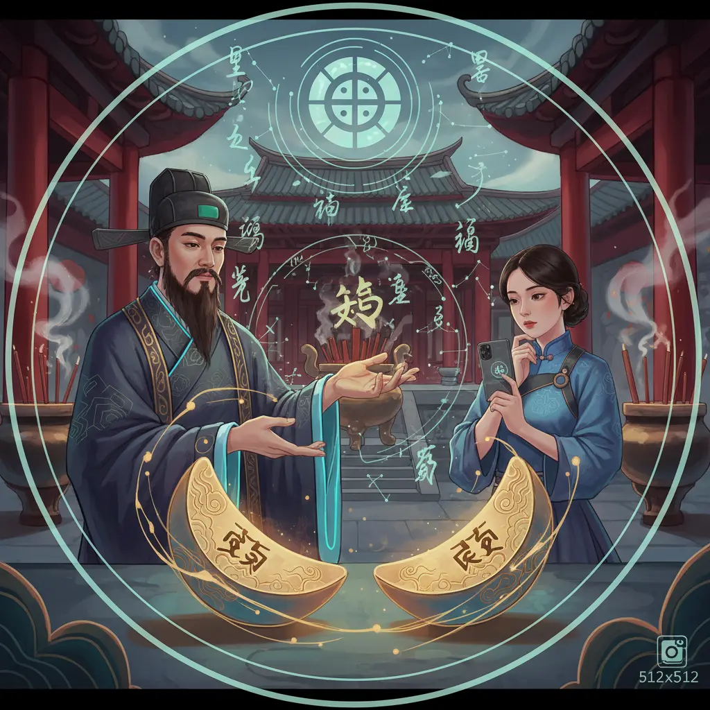 道教問神 - 笑筊