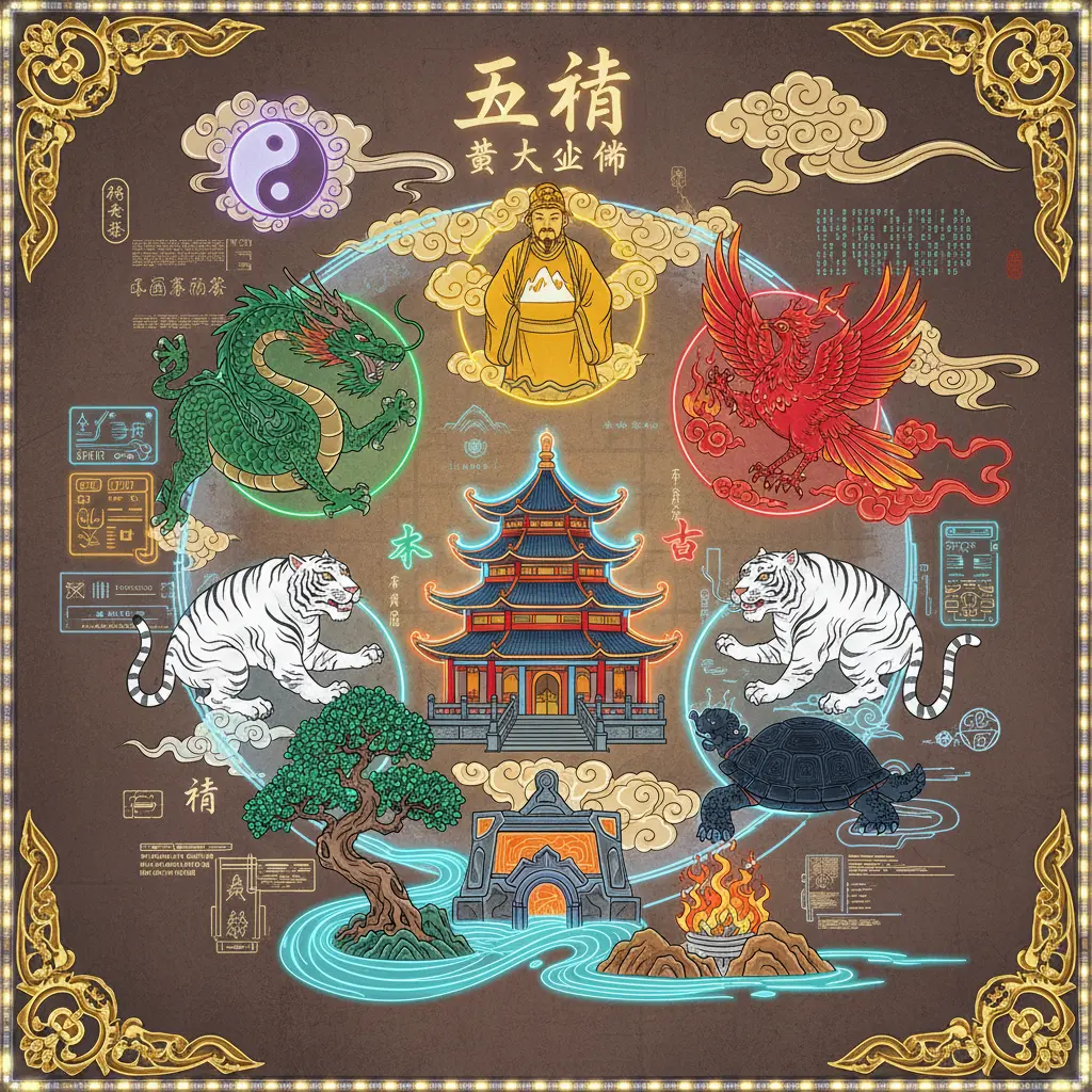 黃大仙廟 - 五行